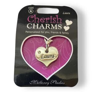 Cherish Charms LAURA Name Bracelet Charm NEW NWT Silvertone Silver‎ Tone